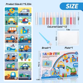 Colorful Sand Art Kit Crafts for Kids Ages 4-8,12 Colored Sands,16 Animal Sand Art Pictures - DIY Crafts Set for Girls and Boys,Arts and Crafts for Kids Ages 8-12