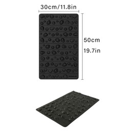 Reflexology Massage Mat for Foot, 50 x 30 cm, Reflexology Massage Feet, Ergonomic Workplace Mat, Standing Mat with Foot Reflexology Massage, Suitable for Foot Massage to Relieve Fatigue etc. (Black)