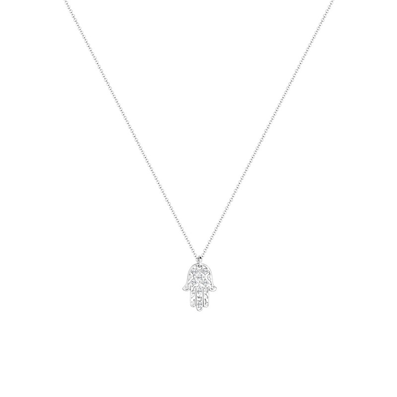 Elli Necklace Hamsa Hand Crystals 925 Sterling Silver