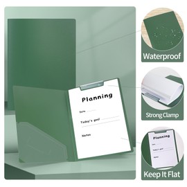 URbantin A4 Clip Folder,Report Covers Presentation Folders with Pocket for Business,Office,School,3 Colors (12 Pack)