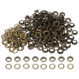 Kozelo Grommets Kit 200set-[8mm 1/3" Hole] Metal Eyelets Grommet Tool for Scrapbooking Clothes DIY Project Use, Tiny Grommet, Bronze