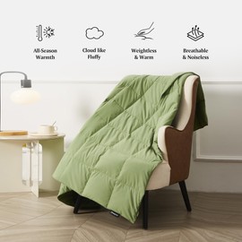 Beautyrest Ultra-Soft All Season Feather Down Comforter King Size - Colored Microfiber Cover Fabric Down Duvet Insert with Corner Tabs