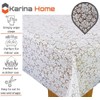 Karina Home White Floral Lace Wipe Clean Tablecloth Vinyl PVC