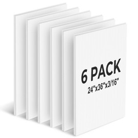 Greatshoot 24×36’’ White Poster Board, 3/16 Inches Thick Corrugated Plastic Board, Large Blank Board for Sign, School Projects,Craft,Art, 6 Pack