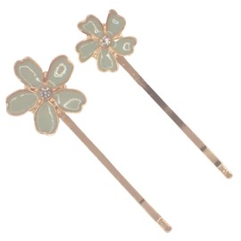 Topkids Accessories Beautiful Bejewelled Womens Hair Grips Perfect for Events, Prom, Bride or Flower Girl, Womens Hair Clip, Bobby Pins, Kirby Grip Accessory (Mint Flower Grip)