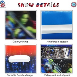 60 Gift Bags Supplies, Kids Party Bags Fillers Fun Party Prefers Birthday Gift Bags School Classroom Rewards for Boys Girls(Superhero)