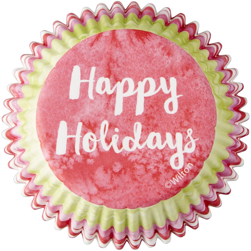 Wilton Happy Christmas Cupcake Cases, Paper, Multicoloured, 6.35 x 5.08