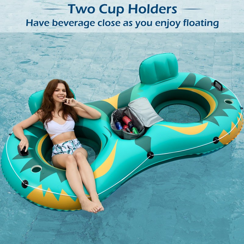 Jasonwell Inflatable River Tube Float - 2 Person Heavy Duty