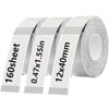 Clear D30 Label Tape, 3Rolls 12x40mm Transparent Thermal Label Paper