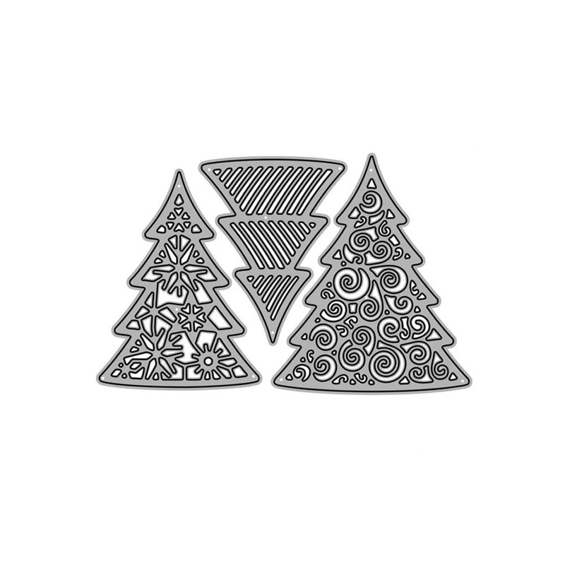 3Pcs Christmas Tree Dies Metal Die Cuts, 3Pcs Christmas Tree