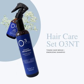 O3NT Energizing Shampoo + Hair Serum Kit - High-Performance Natural Hair Treatment - Ozone Therapy - Strengthening & Toning for Healthy Hair - Shampoo 10.14 Fl Oz Serum 2.03 Fl Oz
