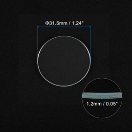 QUARKZMAN Pack of 18 Watch Glass Round Flat Watch Crystal Lens Glass 30.5 mm x 1.2 mm (Diameter x Thickness) Round Glasses Replacement Glasses Watches Face Crystals Lens Tool for Watchmaker Repair