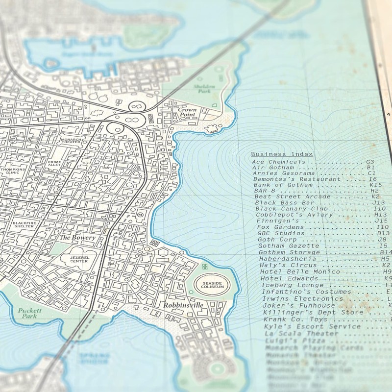 Gotham City - Vintage Style Plat Map - 16x20 Poster