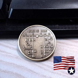 Universal Bronze CW Morse Code Decoder Chart Medal Coin Commemorative Coin Gift Prize US