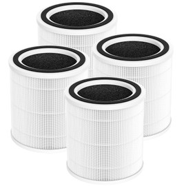 4 Pack AC400 Air Purifier Filter Replacement for Purivortex AC400 Air Purifier, 3-in-1 H13 True HEPA Filtration System, White