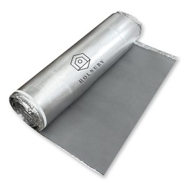 HOLNURY 3-in-1 Acoustic Premium Floor Underlayment - 200 sqft Roll - 3mm Thick EVA with Silver Foil Vapor Barrier - Moisture Barrier, Thermal Insulation, Sound Insulation (Green Protect)