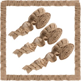 6 Rolls Ruffled Bulletin Board Borders for Classroom Decor Farmhouse Classroom Decor Burlap Bulletin Borders DIY Border Trims Crafts Classroom Home Decoration (Light Brown, 2 x 94.5 Inch)