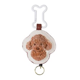 FLOWERING GKH0012-F Dog Charity Reel Charm (With Bone Shaped Carabiner) Toy Poodle, Braun