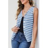 MEILANZJ Sweater Vest for Women Summer Tops Sleeveless Striped Button