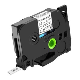 NineLeaf 1 Roll Black on White Heat Shrink Tubes Label Tape Compatible for Brother HSe-221 HSe221 HS221 HS-221 for P-Touch PT1120 PTD200 PT1160 Label Maker - 8.8mm (0.34inch) x 1.5m (4.92ft)