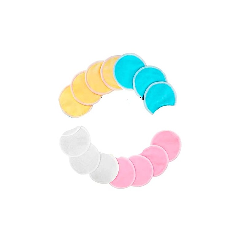 MAFAB | Set 4 Almohadillas Desmaquillantes Reutilizables Microfibra Rosa Azul