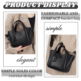 Soft Vegan Leather Shoulder Handbag Crossbody Hobo Bag For Women With Bear Pendant.