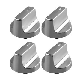 W11418244 Range Knob Compatible with Whirlpool WCE55US0HB00 WCE77US0HS01 WCE77US6HB00, Gas Stove Surface Burner Control Knob Replace W11130627 W11222054, Silver, 4 Pcs