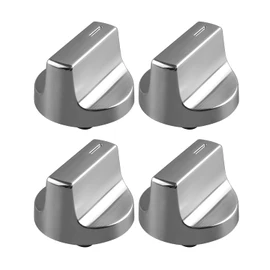 W11418244 Range Knob Compatible with Whirlpool WCE55US0HB00 WCE77US0HS01 WCE77US6HB00, Gas Stove Surface Burner Control Knob Replace W11130627 W11222054, Silver, 4 Pcs