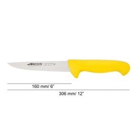 Arcos Serie 2900 - Metzgermesser Steakmesser - Klinge Nitrum Edelstahl 160 mm - HandGriff Polypropylen Farbe Gelb