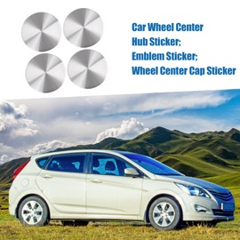 A ABSOPRO Wheel Center Hub Cap Badge Decal Sticker 45mm Silver Tone (Set of 4)
