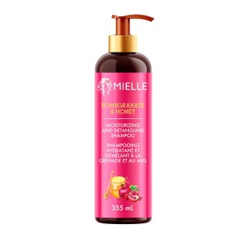 Mielle Pomegranate & Honey Detangling & Moisturising Shampoo - Curly Hair Shampoo for Women - Enriched with Honey & Babassu Oil to Lift Dirt, Loosen Tangles & Retain Moisture, 355 ml (Pack of 1)