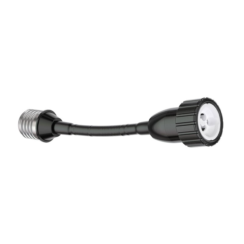 ledscom.de Pack of 10 E27 Gooseneck Extension to GU10 Black