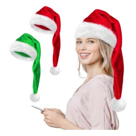 Gorros Navideños Sombreros Extendido Santa Adorno Fiesta 2pz