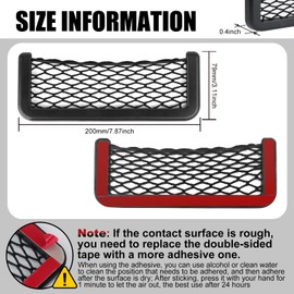 2 Pieces Large ABS Plastic Frame Automotive Cargo Nets Car Net Pocket Phone Car Mesh Net Holder RV Storage Boat Cargo Pocket Organizer Framed Mesh Net Pocket with Screws for Auto RV Net(8 x 3.1 Inch)