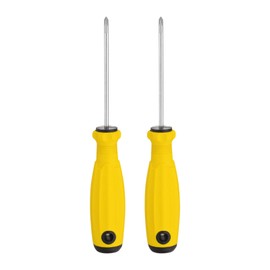 HARFINGTON 2pcs PH0 Phillips Screwdriver #0 6.3" Magnetic Screwdrivers 3" CR-V with Ergonomic Handle for DIY Repairing, Yellow