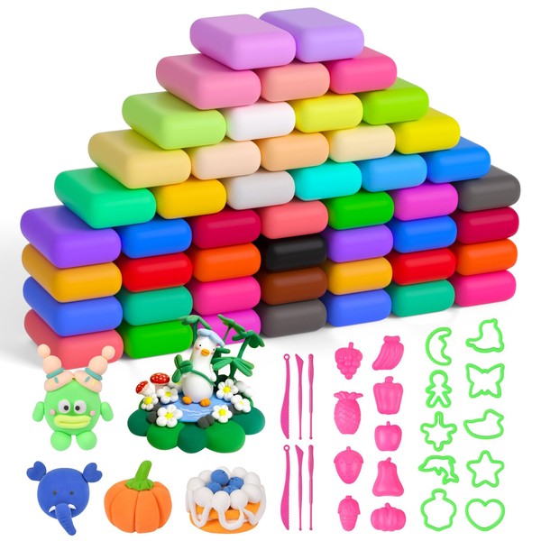 AUAUY Air Dry Clay, 84Pcs Ultra Light Modeling Clay with