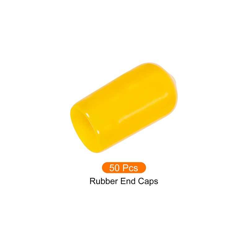 Rebower 50 Pack Screw Thread Protector Cover Rubber End Caps,