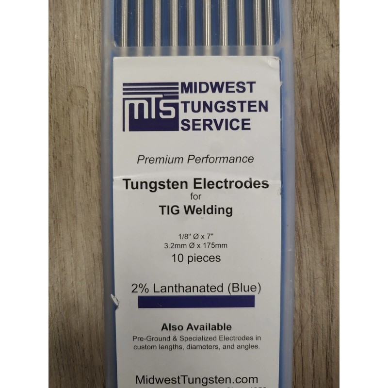 Midwest Tungsten Service TIG Welding Tungsten Electrodes 1/8" - 10-pack