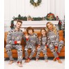 VNVNE Family Christmas Pajamas Matching Sets,Snowflake Print Xmas One-piece Pajamas,Long