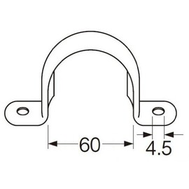 SANEI [Stainless Steel Saddle Band] Inner Diameter 2.4 inches (60 mm), Hole Diameter 0.18 inches (4.5 mm) R61-50