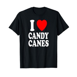 I Heart (Love) Candy Canes Winter Peppermint Christmas T-Shirt