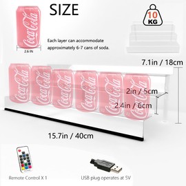 YMVV 15.7 IN Clear Acrylic Display Riser Shelf with LED light,3 Tier Display Step Shelves Holder, Perfume Cologne Organizer Holder,Pops Toys Figures, Clear Cupcake Riser, Dessert Shelf, Decoration on