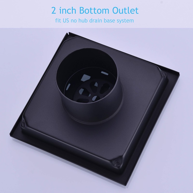 Square Shower Drain 4 inch, Nicmondo Point Center Floor Waste
