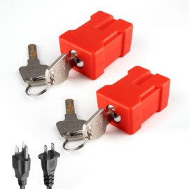 Anskyloe plug lock-Electrical Cord Plug Lockout Device, Electrical Shutdown Service Fits U.S Standard 2- and 3-Pronged Plugs 2 keys per lock-2pcs Red