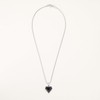 COAI Stainless Steel Diamond Shape Onyx Black Stone Necklace, Heart
