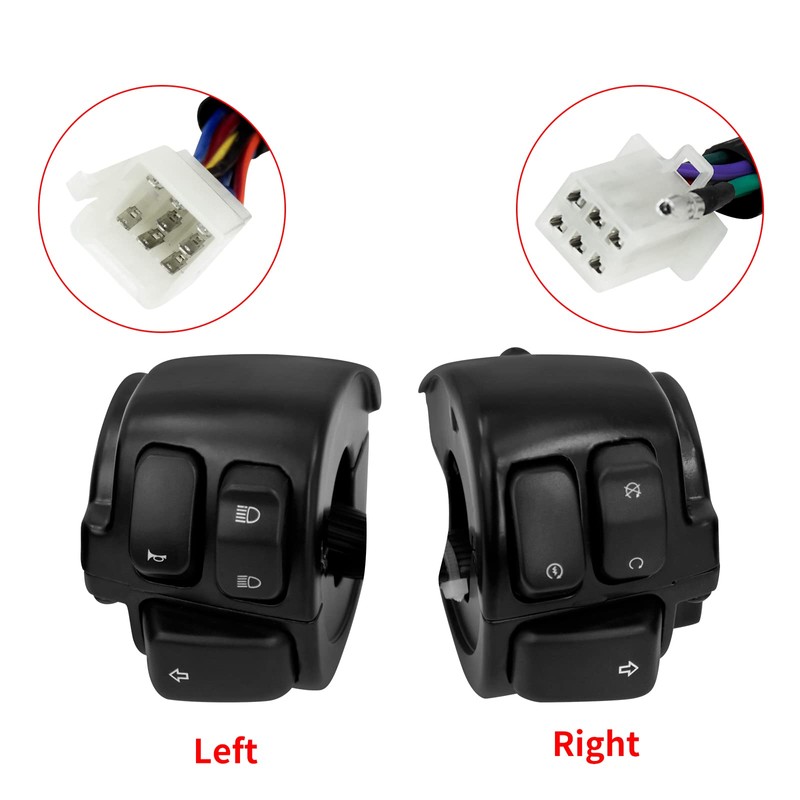 HCmotorku Motorcycle 1" 25mm Handlebar Switch Control with Wiring Harness