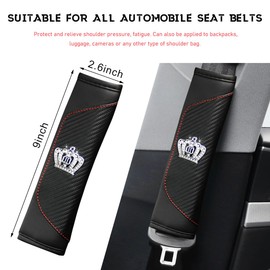 Ohleats 2PCS Car Seat Belt Cover Pad, Crown Auto Seatbelt Protector for a More Comfortable Driving, Safety Seatbelt Shoulder Strap Covers for Your Neck, Universal Car Accessories (Pure Black)