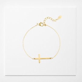 Acura-Styles Gold Stainless Steel Cross Bracelet Gold Plated 18K Filigree Jewellery for Women