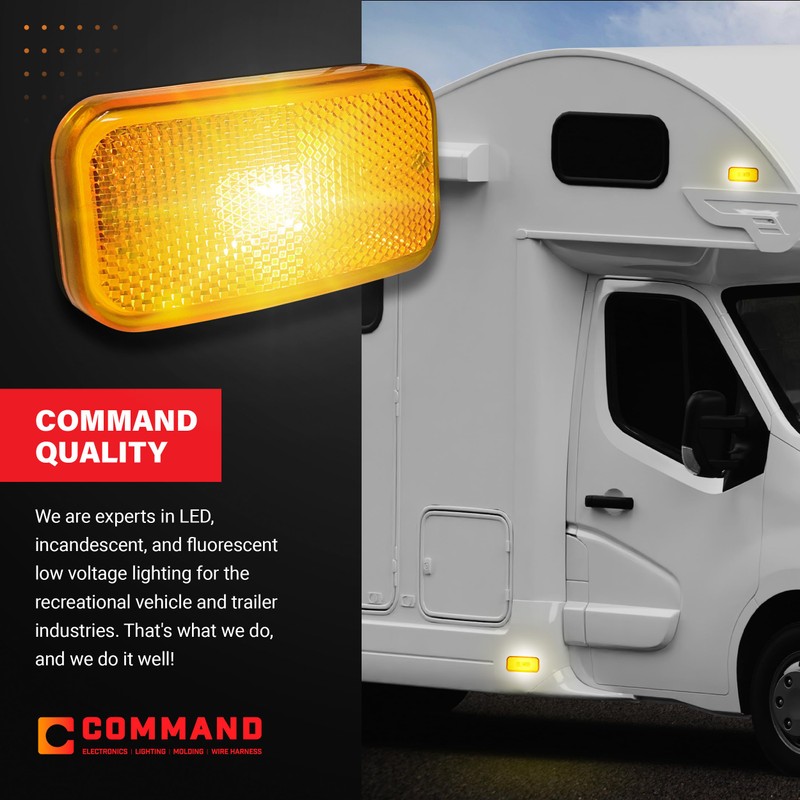 Command Electronics OEM 12V Modern Incandescent RV & Trailer Clearance