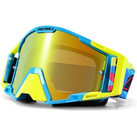 NENKI Motocross Goggles, Motorcycle Goggles with Nose Protection, Ski Goggles for Men and Women, for Outdoor Sports, MTB Goggles